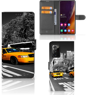 B2Ctelecom Beschermhoesje Samsung Galaxy Note20 Ultra Telefoon Hoesje New York Taxi