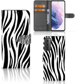 B2Ctelecom Beschermhoesje Samsung Galaxy S21 Plus Smartphone Hoesje Zebra