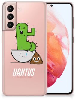 B2Ctelecom Beschermhoesje Samsung Galaxy S21 Smartphone hoesje Cactus Poo