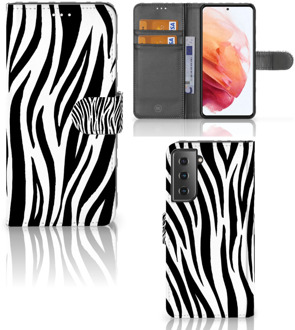 B2Ctelecom Beschermhoesje Samsung Galaxy S21 Smartphone Hoesje Zebra