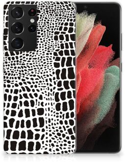 B2Ctelecom Beschermhoesje Samsung Galaxy S21 Ultra Smartphone hoesje Slangenprint