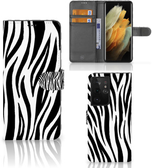 B2Ctelecom Beschermhoesje Samsung Galaxy S21 Ultra Smartphone Hoesje Zebra