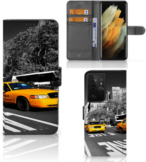 B2Ctelecom Beschermhoesje Samsung Galaxy S21 Ultra Telefoon Hoesje New York Taxi