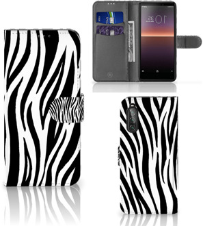 B2Ctelecom Beschermhoesje Sony Xperia 10 II Smartphone Hoesje Zebra