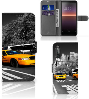 B2Ctelecom Beschermhoesje Sony Xperia 10 II Telefoon Hoesje New York Taxi