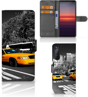 B2Ctelecom Beschermhoesje Sony Xperia 5II Telefoon Hoesje New York Taxi