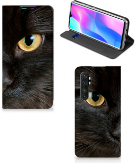 B2Ctelecom Beschermhoesje Xiaomi Mi Note 10 Lite Telefoonhoesje Zwarte Kat