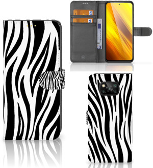 B2Ctelecom Beschermhoesje Xiaomi Poco X3 Smartphone Hoesje Zebra