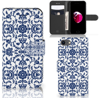 B2Ctelecom Boekhoesje Design Flower Blue Geschikt voor Apple iPhone 7 | 8