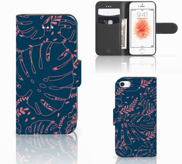 B2Ctelecom Boekhoesje Design Palm Leaves Geschikt voor Apple iPhone 5 | 5s | SE