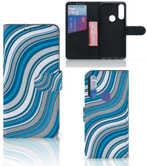 B2Ctelecom Book Case Alcatel 1S 2020 Hoesje Waves Blue