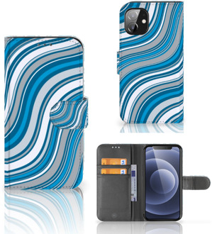 B2Ctelecom Book Case Apple iPhone 12 Mini Hoesje Waves Blue