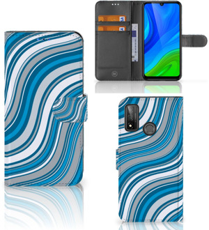 B2Ctelecom Book Case Huawei P Smart 2020 Hoesje Waves Blue