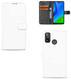 B2Ctelecom Book Case Huawei P Smart (2020) Hoesje Wit met Pasjeshouder