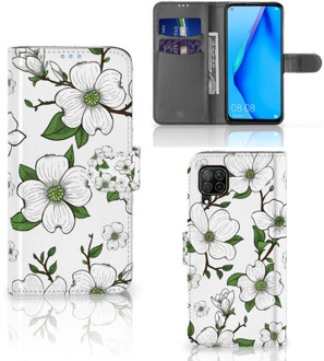 B2Ctelecom Book Case Huawei P40 Lite Hoesje Dogwood Flowers