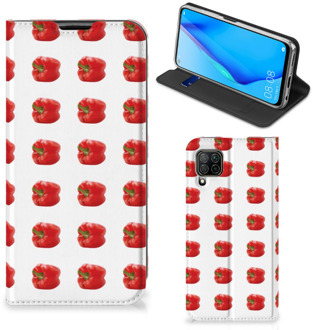 B2Ctelecom Book Case Huawei P40 Lite Telefoonhoesje Paprika Red