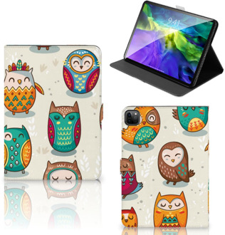 B2Ctelecom Book Case iPad Pro 11 (2020) Cover met Standaard Vrolijke Uilen