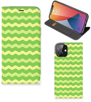 B2Ctelecom Book Case iPhone 12 | iPhone 12 Pro Telefoonhoesje Waves Green