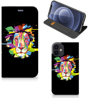 B2Ctelecom Book Case iPhone 12 Mini Smart Cover Lion Color