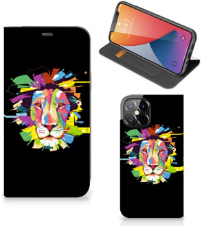 B2Ctelecom Book Case iPhone 12 Pro Max Smart Cover Lion Color