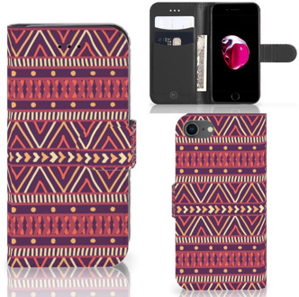 B2Ctelecom Book Case iPhone 7 | 8 Hoesje Aztec Purple