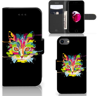 B2Ctelecom Book Case iPhone 7 | 8 Hoesje Cat Color