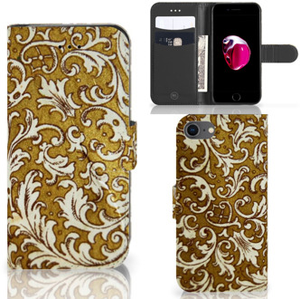 B2Ctelecom Book Case iPhone 7 | 8 Hoesje Design Barok Goud