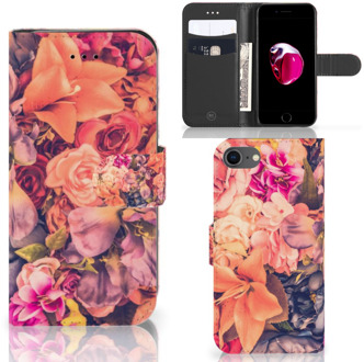 B2Ctelecom Book Case  iPhone 7 | 8 hoesje Design Bosje Bloemen