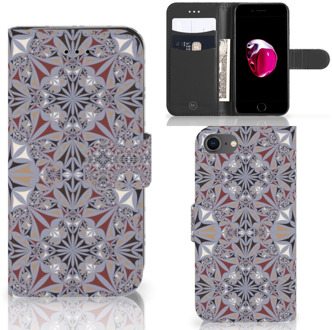 B2Ctelecom Book Case iPhone 7 | 8 Hoesje Design Flower Tiles