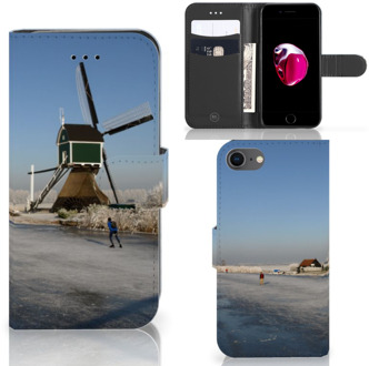 B2Ctelecom Book Case iPhone 7 | 8 Hoesje Design Schaatsers