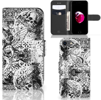 B2Ctelecom Book Case iPhone 7 | 8 Hoesje Design Skulls Angel