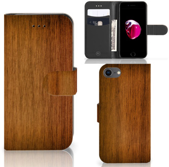 B2Ctelecom Book Case iPhone 7 | 8 Hoesje Donker Hout