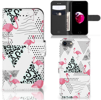 B2Ctelecom Book Case iPhone 7 | 8 Hoesje Flamingo Triangle