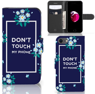 B2Ctelecom Book Case iPhone 7 | 8 Hoesje Flowers Blue DTMP