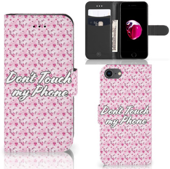 B2Ctelecom Book Case iPhone 7 | 8 Hoesje Flowers Pink DTMP