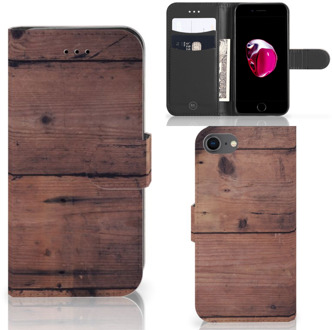 B2Ctelecom Book Case iPhone 7 | 8 Hoesje Old Wood