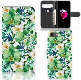 B2Ctelecom Book Case iPhone 7 | 8 Hoesje Orchidee Groen