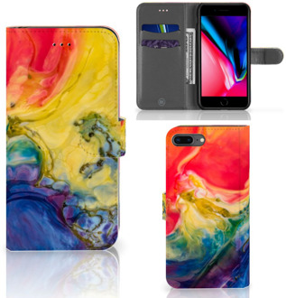 B2Ctelecom Book Case iPhone 7 Plus | 8 Plus Bookstyle Case Watercolor Dark