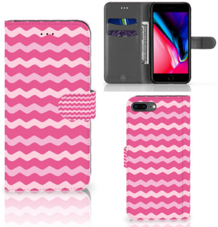 B2Ctelecom Book Case iPhone 7 Plus | 8 Plus Bookstyle Case Waves Pink