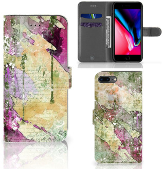 B2Ctelecom Book Case iPhone 7 Plus | 8 Plus Portemonnee hoesje Letter Painting