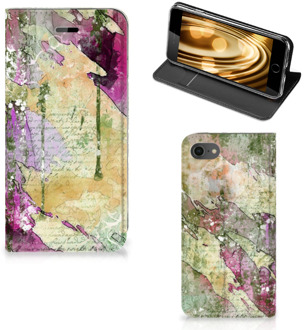 B2Ctelecom Book case iPhone 8 | 7 en iPhone SE (2020) Hoesje Letter Painting