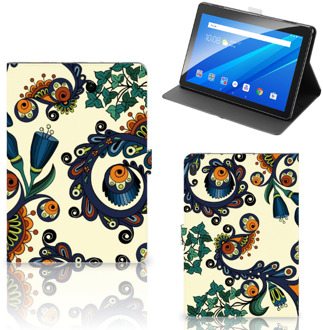 B2Ctelecom Book Case Lenovo Tab E10 Hoes met Standaard Barok Flower