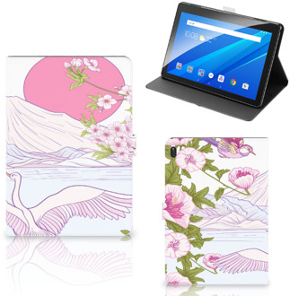 B2Ctelecom Book Case Lenovo Tab E10 Hoesje met Magneetsluiting Bird Standing