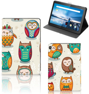 B2Ctelecom Book Case Lenovo Tablet M10 Cover met Standaard Vrolijke Uilen