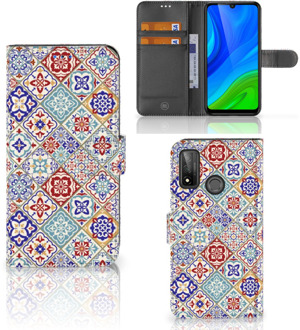 B2Ctelecom Book Case met foto Huawei P Smart 2020 GSM Hoesje Tiles Color