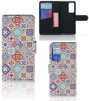 B2Ctelecom Book Case met foto Huawei P40 GSM Hoesje Tiles Color