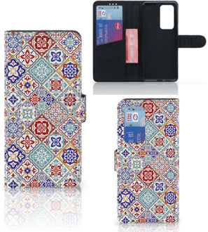 B2Ctelecom Book Case met foto Huawei P40 Pro GSM Hoesje Tiles Color