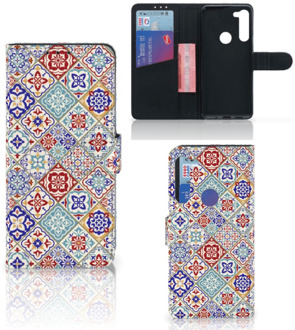 B2Ctelecom Book Case met foto Motorola G8 Power GSM Hoesje Tiles Color