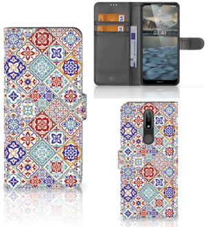 B2Ctelecom Book Case met foto Nokia 2.4 GSM Hoesje Tiles Color