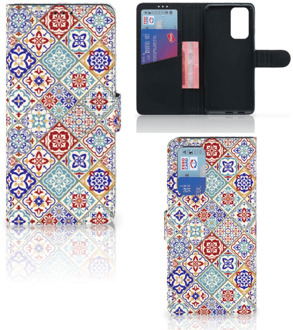 B2Ctelecom Book Case met foto OnePlus 9 Pro GSM Hoesje Tiles Color